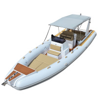 Zhenbo Luxury 8.6m Nervure Bateau gonflable avec moteur hors-bord en fibre de verre haute performance pour la dérive océanique série 860