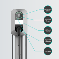 Chargeur de voiture intelligent de type 2, 22 kW, 32 A, prise UK, station de recharge murale pour véhicules électriques de 7 kW, 11 kW, pour usage professionnel