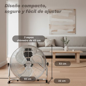Ventilatore Industriale da Pavimento Grunkel 18 Pollici 100W 3 Velocità con Pale in Metallo - Product Image 3