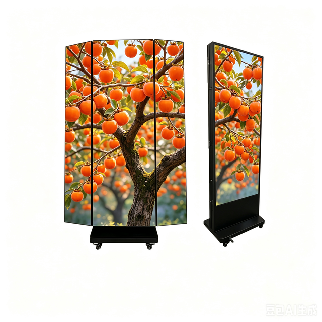 Ultra-Thin Indoor P1.86mm P2.5mm IP65 LED Poster Screen with Three-Fold Standing GOB Technology for Retail Store Advertising