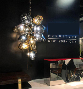 Sang Trọng Bắc Âu Mới Nhất Trang Trí Trong Nhà Trang Trí Pha Lê Đèn Chùm Thủy Tinh Thổi Vòng Sảnh Đèn Chùm Pha Lê Mặt Dây Chuyền - Product Image 6