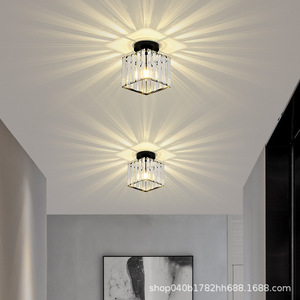 Crystal Pendant <b>Light</b> <b>Led</b> <b>Ceiling</b> Lamp <b>Modern</b> Minimalist Bedroom Corridor Balcony Lighting Single Head Touch Control - Product Image 4