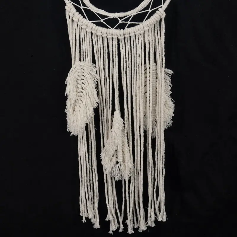 Tay dệt macrame tường treo giấc mơ bắt ornement trang trí nội thất với tua