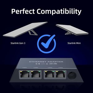 Adaptador Ethernet Mini <span class=keywords><strong>de</strong></span> <span class=keywords><strong>4</strong></span> Puertos Starlink Gen 3 Personalizado con <span class=keywords><strong>Cable</strong></span> <span class=keywords><strong>de</strong></span> 1.6 pies, Conexión Cableada <span class=keywords><strong>de</strong></span> 1Gbps, Puertos RJ45 <span class=keywords><strong>para</strong></span> <span class=keywords><strong>4</strong></span> Dispositivos - Product Image 3