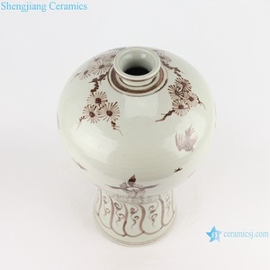 RZSX28 Jingdezhen peinture à la main couleur marron <span class=keywords><strong>grue</strong></span> antique et <span class=keywords><strong>oiseau</strong></span> céramique prune vase chinois - Product Image 4