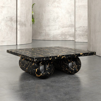 Table basse en marbre massif sculpté à la main, style contemporain, pour une décoration de luxe et une touche d'originalité à la maison - Dream Home Organic