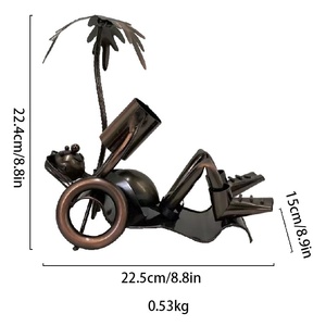 <span class=keywords><strong>SYLVAN</strong></span> Support de Bouteille de Vin Rouge Créatif Style Américain Pirate en Fer Électroplaqué, Décoration Métallique pour Salon et Maison - Product Image 5