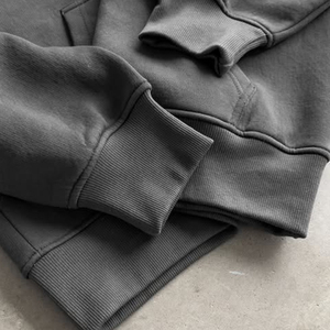 Sweat à capuche oversize épais et lourd en polaire, coupe ample, personnalisable avec logo, double capuche, style baggy - Product Image 5