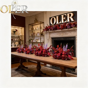 Centros de Mesa de Flores Personalizables OLER Blancos y Azules con Rosas y Orquídeas, de Tacto Suave, para Fiestas, Celebraciones y Decoración de Bodas - Product Image 1