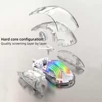 Souris programmable transparente en Mode d'éclairage RVB 12800-DPI souris ergonomique pour ordinateur de bureau Gamer pour PC portable