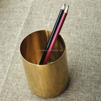 Quantité minimale de commande 2 pièces porte-stylo cylindrique en acier inoxydable couleur or pour organisateurs de bureau et support multi-usages Pot à crayons