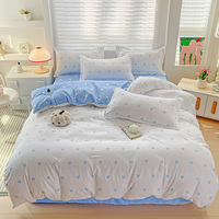 Chic Sweet Love Pattern Flach betttuch Set Schön gefühlter Bett bezug Vierteiliges Bettwäsche set