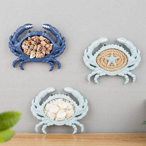 Mediterranean Style <b>Crab</b> Wall Decor Resin Craft Home Decoration Hanging Art For Living Room And Study Multi Piece Package - Product Image 1