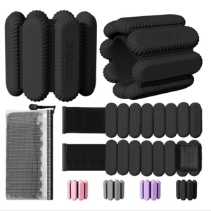 WL MZ030 Juego de Pesas Personalizadas para Tobillos y Muñecas, 2 Pares de 1 lb Cada Uno, para Ejercicio Físico Integral, de Silicona Negra Resistente y Acero, para Yoga - Product Image 1
