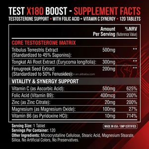 Tabletas de Refuerzo Masculino Test X180, Vitaminas y Suplementos para Aumentar la Energía, No Aptas para Niños, para Adultos Hombres, Venta Caliente OEM - Product Image 3