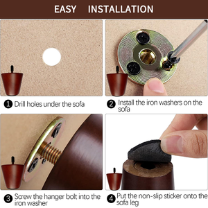 Ensemble <span class=keywords><strong>de</strong></span> <span class=keywords><strong>4</strong></span> <span class=keywords><strong>pieds</strong></span> en bois, <span class=keywords><strong>pieds</strong></span> <span class=keywords><strong>de</strong></span> remplacement ronds en bois massif adaptés aux canapés, commodes, ottomanes, armoires, <span class=keywords><strong>chaises</strong></span>, à visser - Product Image 4