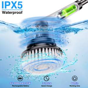 USB Rechargeable <strong>Electric</strong> Spin Scrubber <strong>Cleaning</strong> <strong>Brush</strong> Long Handle 9 <strong>Brush</strong> Sink Bathroom Bathtub Cleaner Cleans <strong>Brushes</strong> - Product Image 2