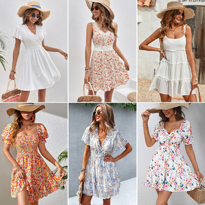 ชุดเดรสแฟชั่นผู้หญิงผ้าฝ้ายคุณภาพสูงขายส่งแบบมัดรวมผ้าคละแบบ - Product Image 3