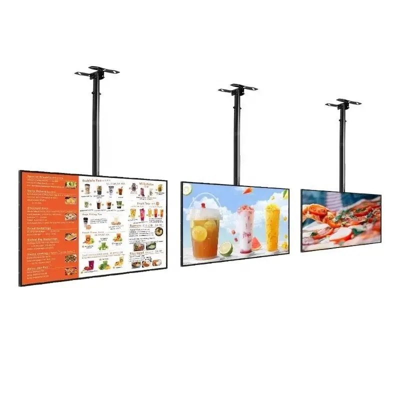 Treo treo tường HD Màn hình LCD quảng cáo hiển thị cho nhà hàng cà phê cửa hàng