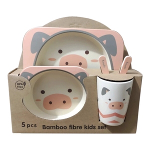 Juego de <span class=keywords><strong>Vajilla</strong></span> <span class=keywords><strong>Infantil</strong></span> de 5 Piezas de <span class=keywords><strong>Melamina</strong></span> con Dibujos Animados, Juego de Platos y Tazones para Niños con Plato, Tazón y Taza para el Hogar y Campamento - Product Image 1
