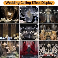 Décorations de plafond de mariage, rideau de perles de cristal suspendu, draperie ondulée en acrylique pour toile