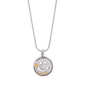 Collar de Acero de Titanio con Colgante de Cara Sonriente, Diseño de Dibujos Animados para Uso Diario, Acabado Pulido, Cadena Unisex - Product Image 5