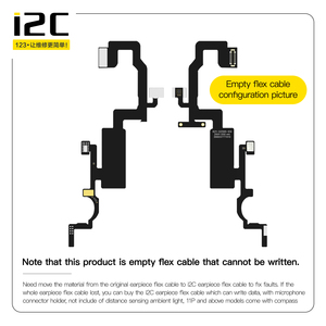 Câble flexible de remplacement I2C pour écouteur <span class=keywords><strong>iPhone</strong></span> <span class=keywords><strong>X</strong></span> XS XR XSM, câble plat vide nécessitant la soudure à l'IC - Product Image 2