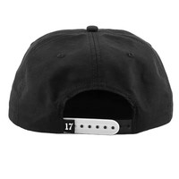 Casquette Snapback non structurée à 5 panneaux avec broderie personnalisée, en nylon noir, avec boucle arrière en plastique bicolore