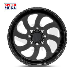 ล้อเดี่ยวอะลูมิเนียมฟอร์จสำหรับรถบรรทุกหนัก สีดำ ขอบกัด 20-26 นิ้ว 8x180/8x165.1 OEM สำหรับออฟโรด Speedmega 2024 GMC 2500 Sierra - Product Image 3