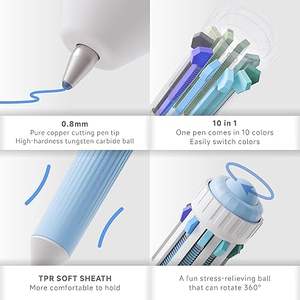 Stylo à bille rechargeable de 0.8mm, 10 couleurs, pour étudiants et adultes, cadeau - Product Image 4