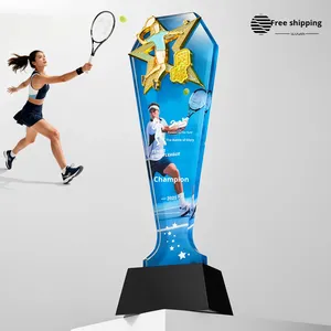 Stampa UV con Design gratuito trofeo di cristallo da Tennis eco-compatibile per il premio campione della competizione sportiva del Campus e carattere eccezionale - Product Image 2