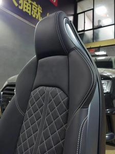 Sièges de voiture de sport personnalisés - Cuir noir avec surpiqûres et réglage électrique - Product Image 2
