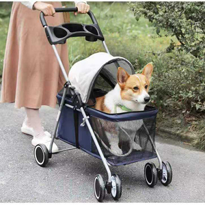 Vendita calda di alta qualità pieghevole a quattro ruote facile da camminare per animali domestici prodotti da viaggio passeggino per cani da gatto - Product Image 5