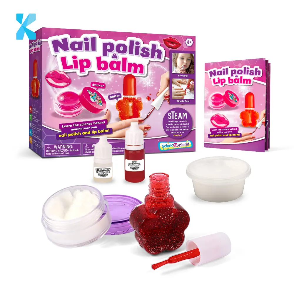 KM Pretend Brinquedos crianças unha maquiagem polonês caixa batom kit para meninas conjuntos de caso cosméticos infantis lip gloss maquiagem TOY