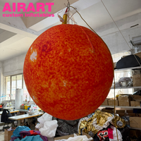 Décoration de fête gonflable en forme de planète soleil avec éclairage LED