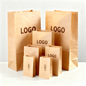 Sac en papier kraft classique recyclé et biodégradable pour l'emballage alimentaire, logo imprimé personnalisé, écologique, brun, qualité alimentaire pour biscuits - Product Image 1