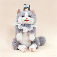 Sac à dos en peluche chat Ragdoll réaliste avec bretelles réglables, le cadeau d'anniversaire mignon ultime pour filles et amies, fournisseur pour fêtes
