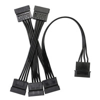 Cable divisor de alimentación para disco duro de servidor, de 4 pines Mole 4pin IDE 1 a 5 SATA 15Pin, 1 macho a 5 hembras SATA 15 Pin