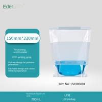 Sac d'échantillonnage stérile Eide 700 ml en PP pour la collecte d'échantillons d'eau, sac homogène à tirage par fil, pour laboratoire et échantillonnage de sol