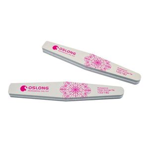Factory Wholesale 100/180 pink Half Moon Double Sided Flower Pattern High Quality Sponge <b>Nail</b> <b>File</b> for <b>Nail</b> - Product Image 2