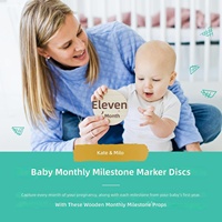 Accessoires photo pour étapes mensuelles de bébé 1-12 mois, cartes d'étapes en bois réversibles, script neutre, cadeau de naissance pour nouveau-né