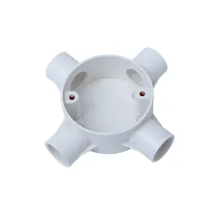 Pvc pipe accessories pvc junction box pipe connector 4 way circular box 20mm