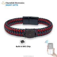 Bracelet NFC en coquille de noix de coco, chaîne en cuir, boucle magnétique, étiquette de contrôle d'accès en coquille de noix de coco, sans application, 13,56 MHz, OEM/ODM