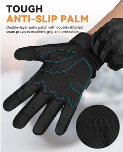 Gants tactiques de moto pour hommes - Noir, polyester léger, coupe-vent, respirant, pour la chasse, le cyclisme, la gym, les sports de plein air, l'<span class=keywords><strong>airsoft</strong></span> - Product Image 3