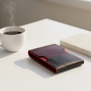 Boshiho Cowhide Vintage Genuine Leather Front Pocket <b>Slim</b> Bifold <b>Cards</b> <b>Holder</b> Wallet <b>Slim</b> RFID Leather Wallet - Product Image 6