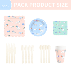DAMAI - Juego de Vajilla Desechable con Diseño de Perros para Fiestas de Cumpleaños Infantiles, Incluye Platos y Servilletas de Papel para Fiestas de Niñas - Product Image 5