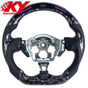 Volante deportivo LED RPM de fibra de carbono forjado blanco personalizado, adecuado para Nissan 370z 350z FX35 FX37 - Product Image 1