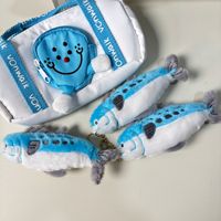 Porte-clés en peluche poisson mignon, pendentif de sac en peluche simulation maquereau tacheté, breloque de sac à dos en peluche douce, cadeau