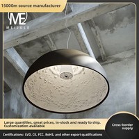 Pencahayaan Restoran Minimalis Modern, Lampu Gantung Unik dan Kreatif untuk Taman, Lampu Resin Setengah Bulan Bergaya Nordik