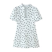 ZEVITY Robe Courte Chic et Élégante pour Femme, Noire, Col Rond, Fermeture Éclair, Manches Courtes Bouffantes, Tendance Printemps-Été 2026, Idéale pour les Fêtes